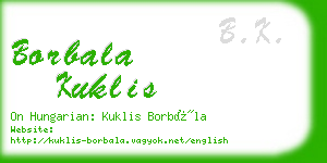 borbala kuklis business card